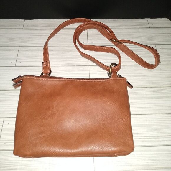 BOC Born Concept Faux Leather Shoulder Purse Handbag in Brown & Beige - Picture 6 of 10
